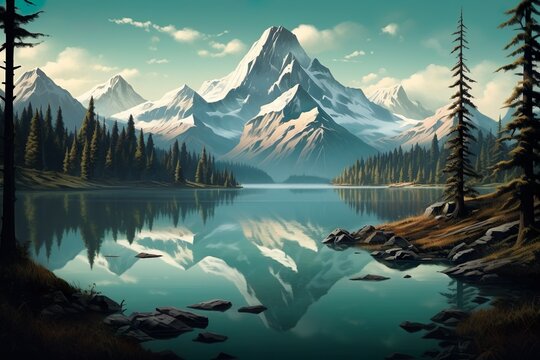 River Landscape Mountains