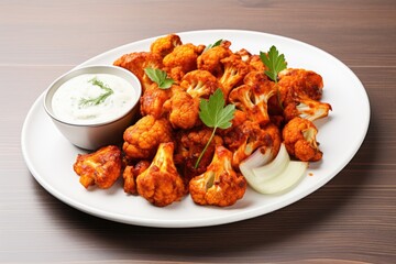 Fototapeta premium cauliflower wings with white sauce