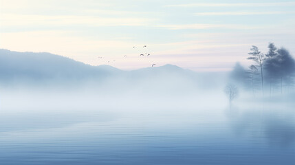 Abstract Misty Morning Serenity