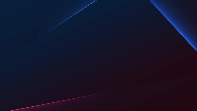 Abstract neon light triangle frame with red blue gradient background seamless looping animation