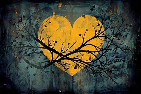 a heart for Valentine's day, a romantic postcard template
