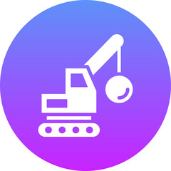Fototapeta premium Demolition Crane Icon