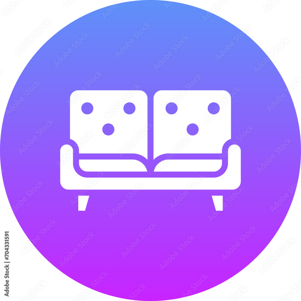 Sticker couch icon