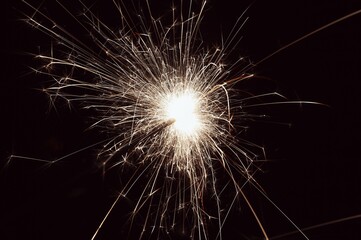 Beautiful abstract shot of sparklers on black background.