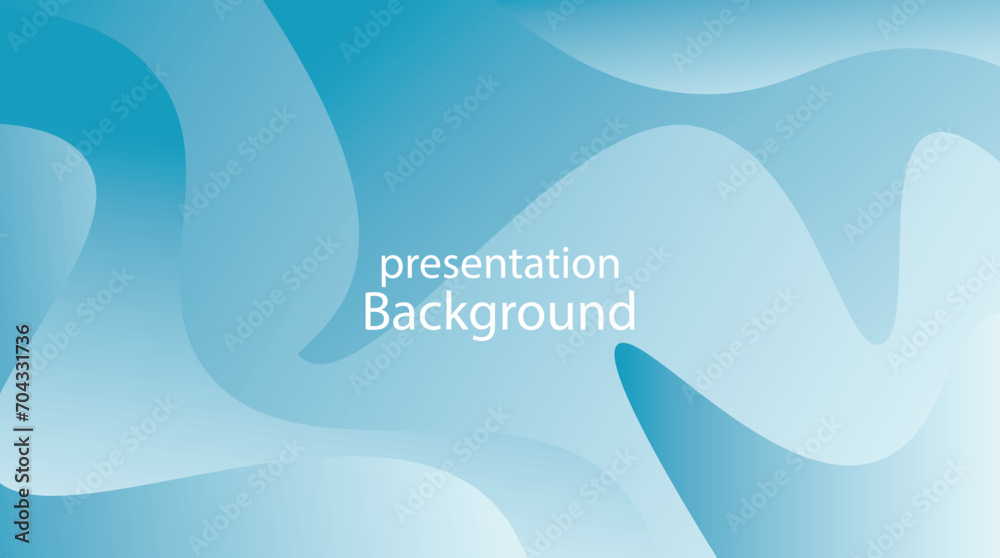 Poster Abstract wave business presentation background. Modern simple blue curve layer vector design with shadow. 