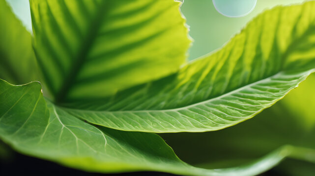 Bryophyllum plant leaves, medicine plant images, Fresh Bryophyllum pinnatum green leaves isolated on a natural background. Life plant, Miracle leaf. Kalanchoe pinnata.