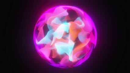Magic Particle Sphere. Computer generated 3d render