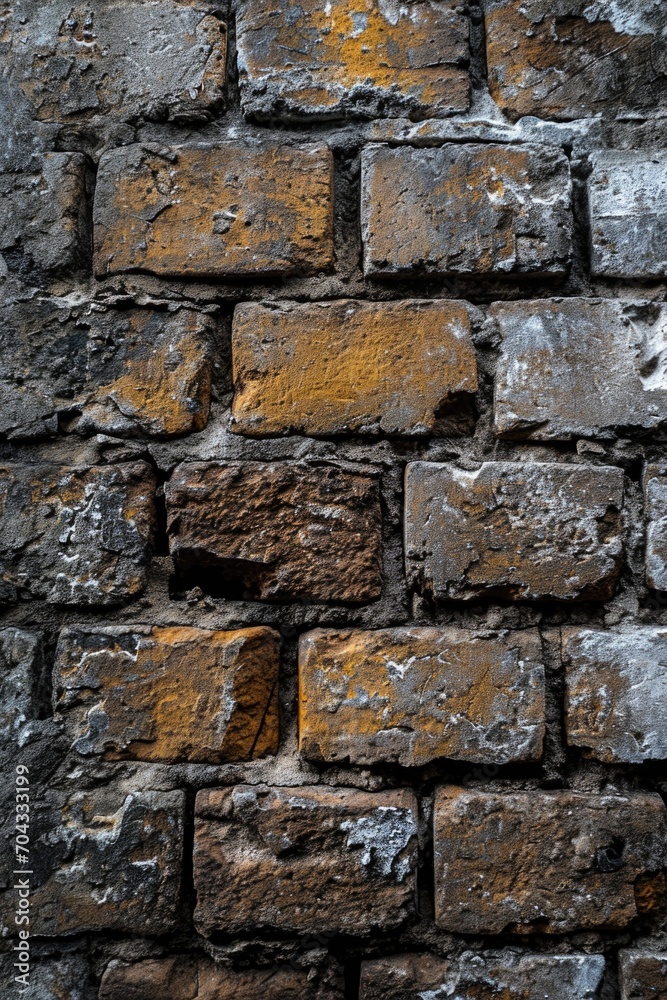 Poster A brick wall with a vibrant yellow paint. Perfect for adding a pop of color to any design or project