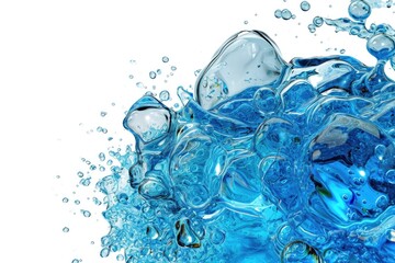 Blue liquid with bubbles. Can be used for scientific or abstract concepts