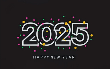 2025 Happy New Year logo text design. 2025 number design template. Collection of 2025 Happy New Year symbols. Generative AI