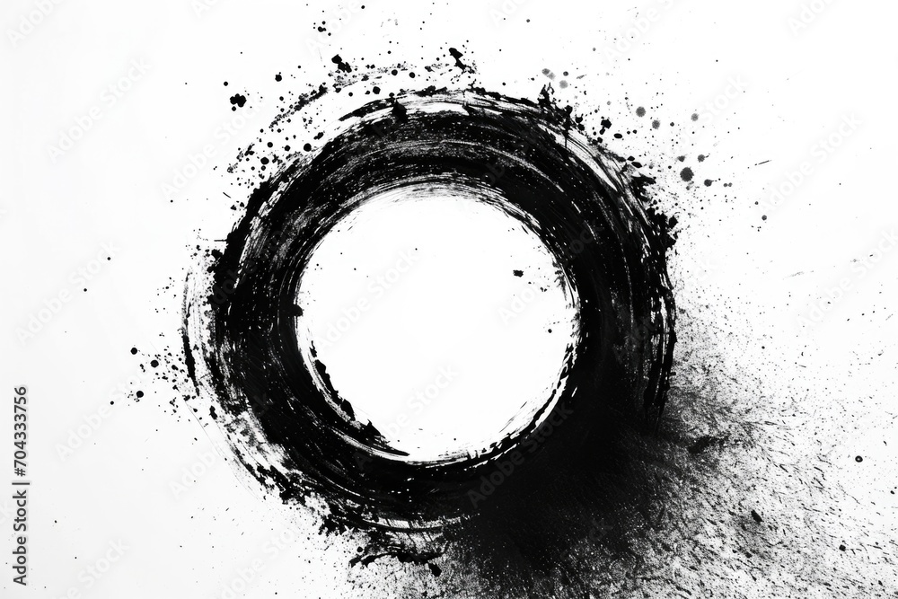 Poster A black and white photo of a circle. Suitable for graphic design projects and abstract concepts