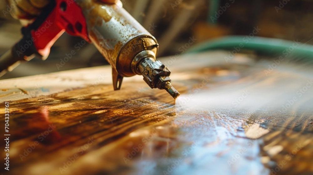 Aufkleber close up shot of a person using a power drill. versatile image suitable for construction, home impro