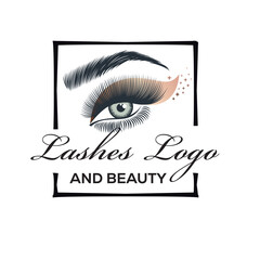 Free vector flat design lashes logo template