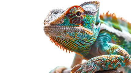 Isolated chameleon banner with space to write,, World Animals Day, Generative Ai