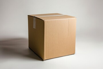 A simple image of a cardboard box placed on top of a table. Can be used in various contexts