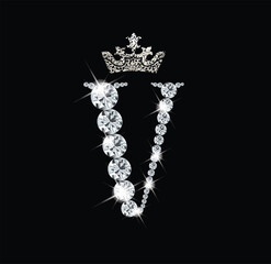 Diamond letter with crown luxury logo
