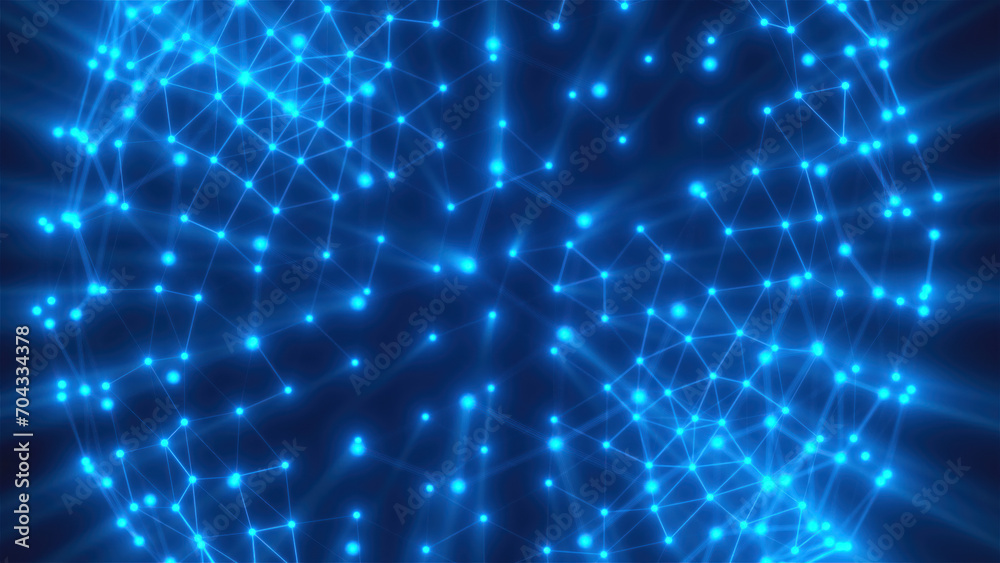 Poster connection dots sphere. computer generated render