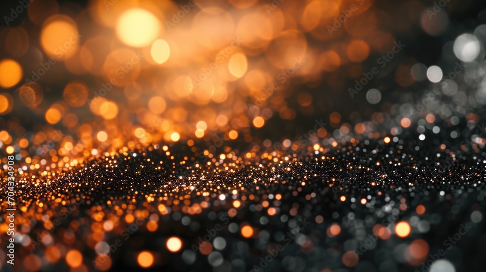 Poster close up of a blurry background filled with vibrant lights. can be used to add a dreamy or festive a
