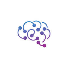 brain neuroscience logo design vector