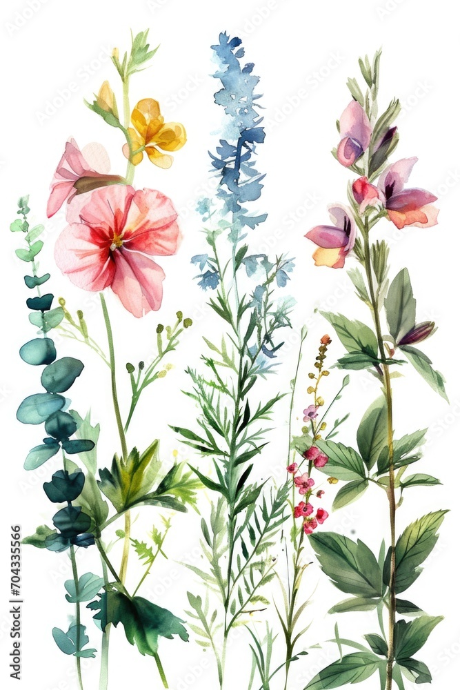 Poster A group of flowers placed next to each other. Suitable for various occasions and designs