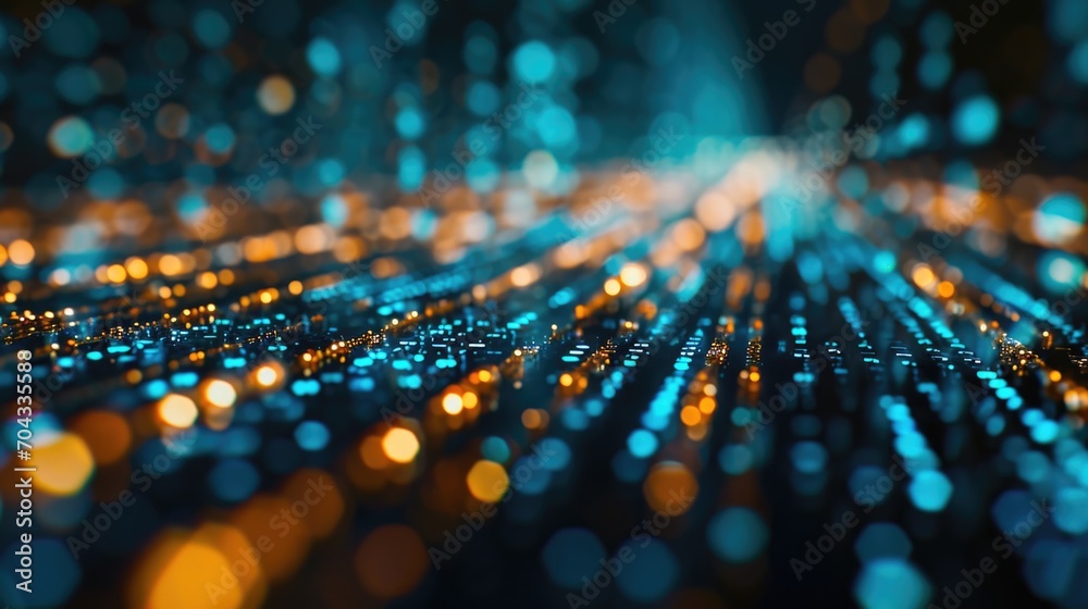 Poster a blurry image capturing the city lights at night. perfect for adding a sense of mystery and excitem