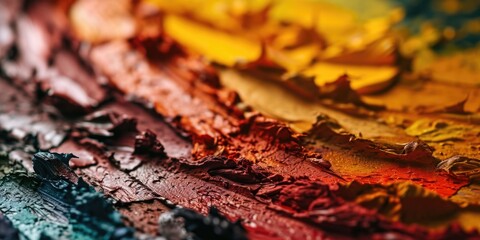 Colorful painting on a table. Suitable for art and interior design purposes