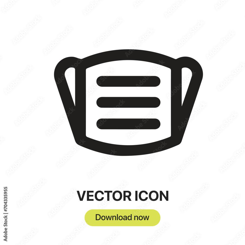 Leinwandbilder medical mask icon vector. linear-style sign for mobile concept and web design. medical mask symbol i