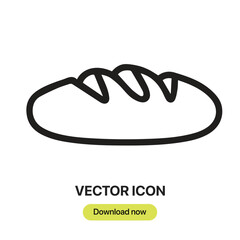 Bread icon vector. Linear-style sign for mobile concept and web design. Bread symbol illustration. Pixel vector graphics - Vector.	