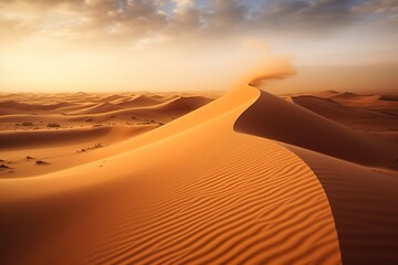 Fototapeta na wymiar Sand dunes in the Sahara desert MADE WITH AI 