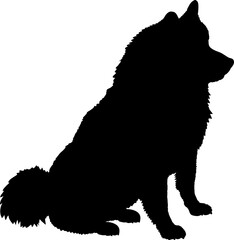 American Eskimo  Dog silhouette breeds dog breeds dog monogram logo dog face vector