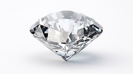 luxury design shiny brilliant diamond placed on transparent background on white background