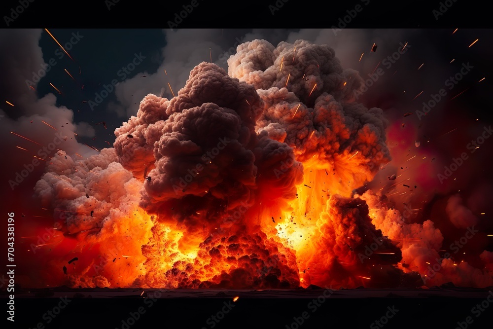 Wall mural smoke and physical structure explode in fiery destruction background image smoke and fire image