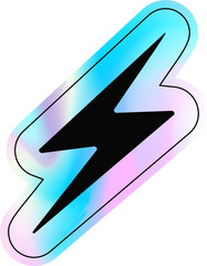 Y2k holographic lightning sticker