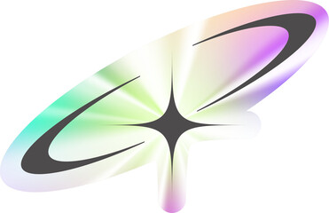 Y2k holographic sticker Cosmic orbit stars