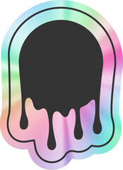 Y2k holographic melted sticker