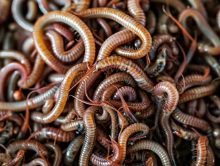 Fotobehang background of worms extremely closeup. © Svetlana