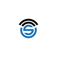 S signal logo modern minimalist vector design 