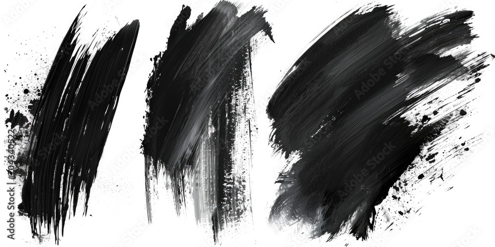 Aufkleber four black paint strokes on a white background. versatile and can be used in various design projects