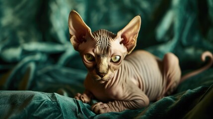 A close-up view of a cat peacefully resting on a soft blanket. Perfect for adding a touch of coziness to any project