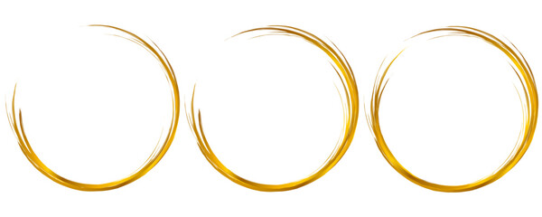 Set of aesthetic gold circular frames - obrazy, fototapety, plakaty