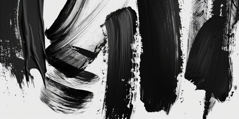 Abstract black and white photo of paint strokes. Perfect for adding a touch of creativity and modernism to any design project
