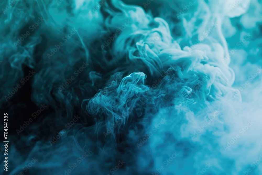 Poster Blue smoke captured in a close-up shot. This image can be used to add a mysterious or ethereal touch to various projects
