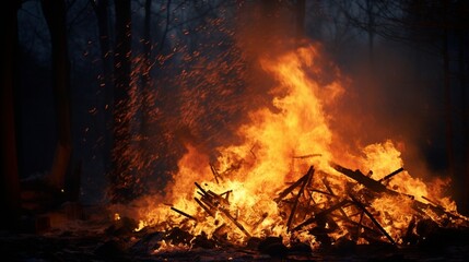 A controlled fire's warmth is captured in a single frame, a testament to the beauty of controlled chaos.