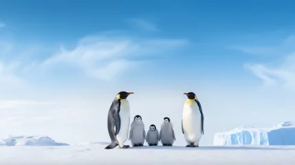 Deurstickers Emperor Penguins in Antarctica copy space, generative ai © Chaman