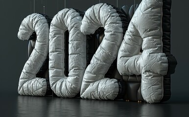 2024 inflated balloons background - new years resolution