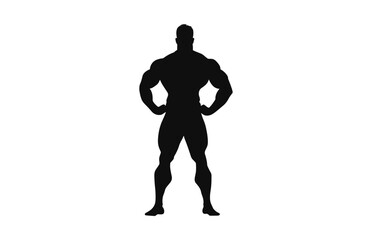 Fototapeta na wymiar Muscular Bodybuilder Black Silhouette Vector isolated on a white background