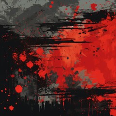 Abstract Art - Splashes of red and black paint - wallpaper background 