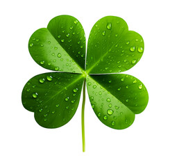 Green clover trefoil shamrock symbol of st. patrick's day cut out on transparent background