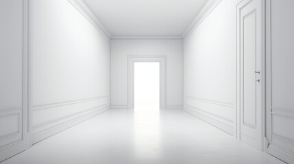 White clean empty room - doorway with light