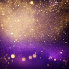 Fototapeta premium Gold and Purple Fireworks and bokeh Abstract background